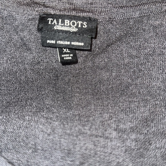 Talbots Cardigan 100% Italian Merino W/Silk Ruffle Detail Cat Eye Buttons SZ XL - Picture 5 of 8